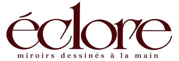 Logo Éclore avec la baseline « miroirs dessinés à la main »